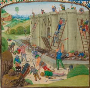 Les plus anciennes représentations connues du château illustrent le siège de Brest par le duc de Lancastre en 1386. - Master of Anthony of Burgundy